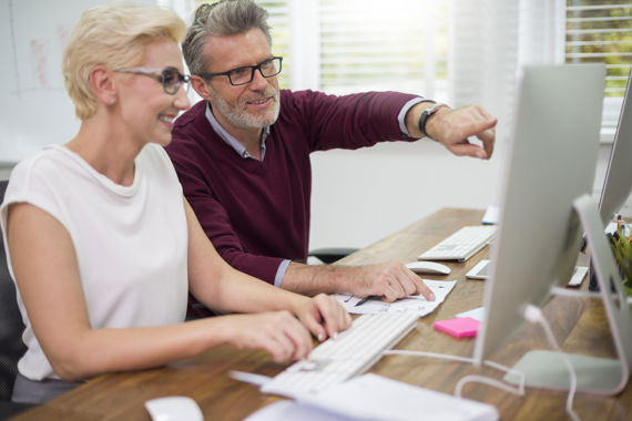 White Collar Workers Working Computers
